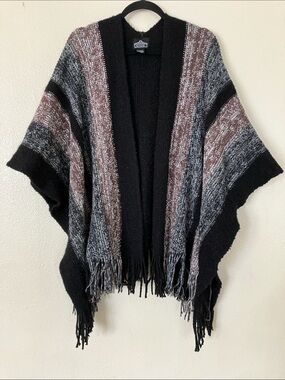 Angie Neutral Knit Fringe Cardigan Sweater, OS